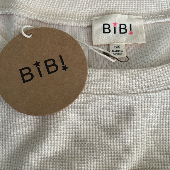 NWT! OVERSIZED WOMENS TOP BY BIBI. SIZE 3X. CREAM W/ LEOPARD PRINT. ROUND NECK. - Picture 11 of 15